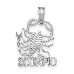 Million Charms 14k WG SCORPIO Zodiac Charm Pendant